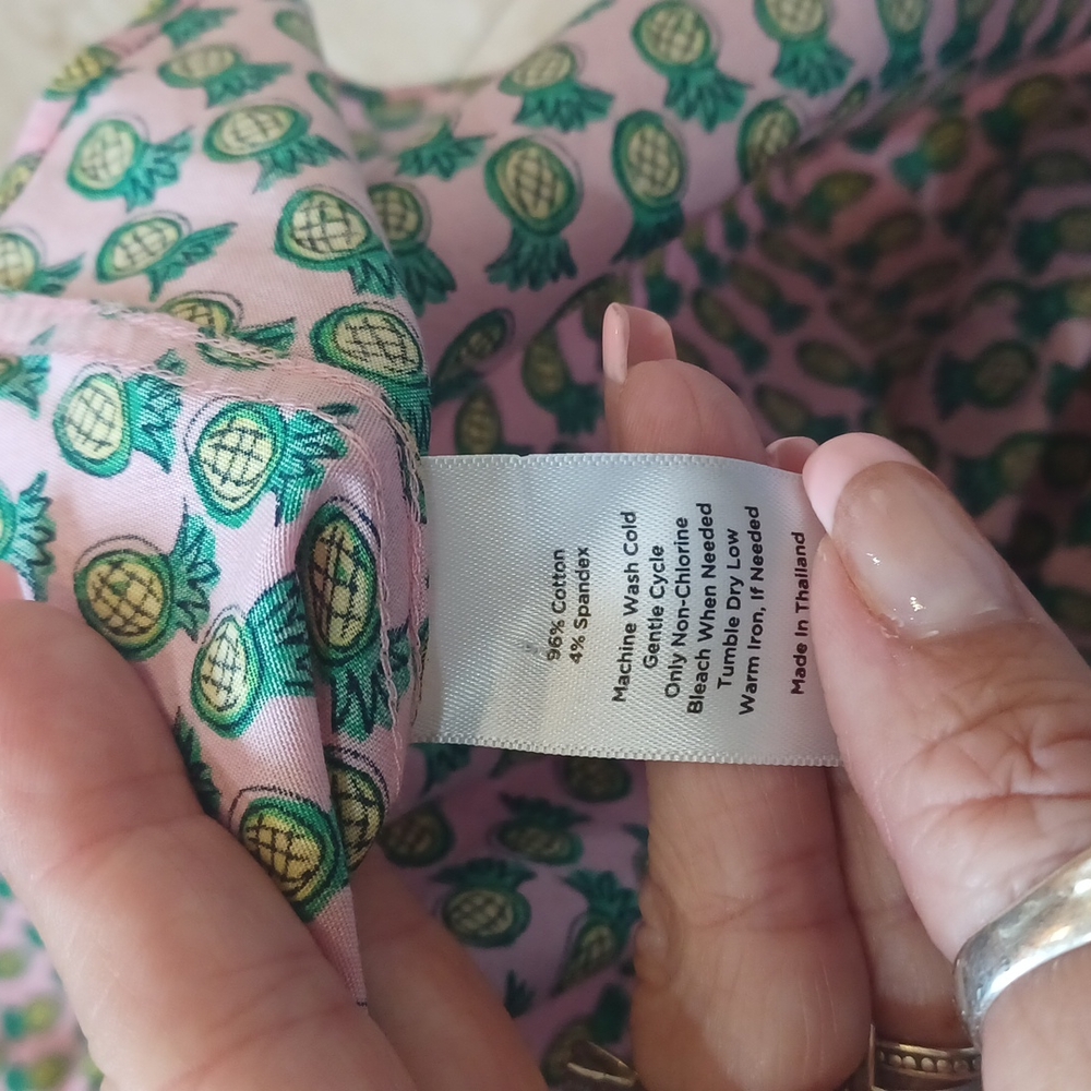 Adorable Talbot's Pineapple Button Down Tank Blou… - image 7